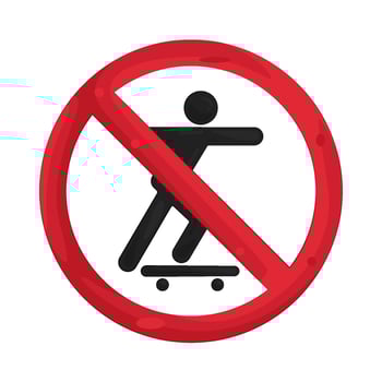 no skateboarding sign vector