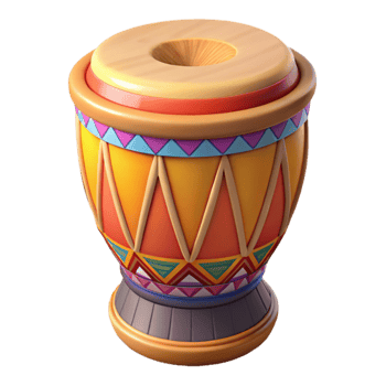 dramatic traditional Colorful 3D Render of a Drum genuine png
