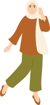 Hijab Girl Fashion with Flat Design vector