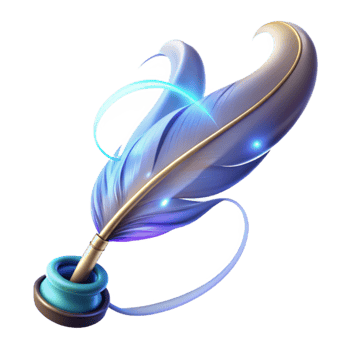 beautiful traditional Glowing Quill Illustration high quality png