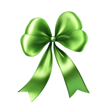 Shiny Green Satin Bow png