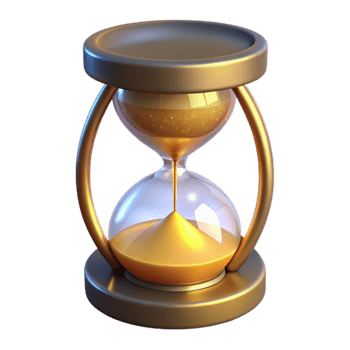 impressive classic Golden Hourglass 3D Render original png