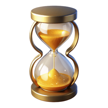extraordinary artistic Golden Hourglass 3D Render high resolution png