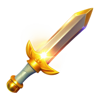 impressive creative Glowing Golden Sword Game Illustration genuine png