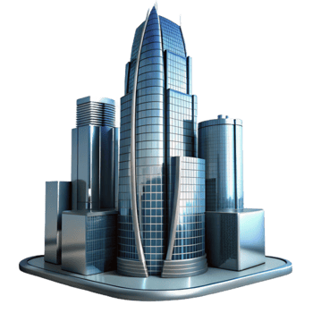 beautiful abstract Modern Cityscape 3D Render original png