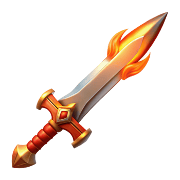 impressive modern Flaming Sword 3D Illustration original png