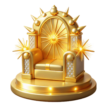 extraordinary modern Golden Throne 3D Render original png
