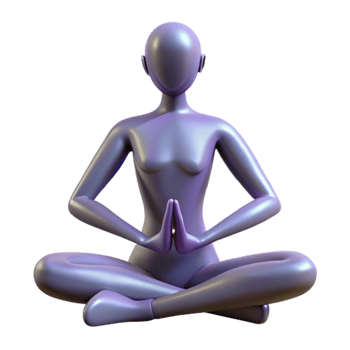 3D Render Purple Yoga Figure Meditation png