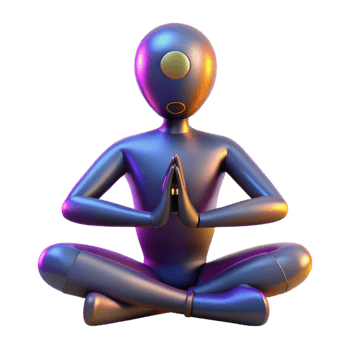 stunning vintage 3D Render of a Figure in Lotus Position 4K png