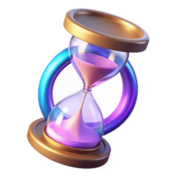 elegant vintage Vibrant 3D Hourglass Illustration high quality png
