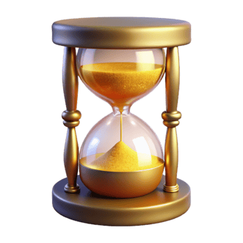 stunning modern Golden Hourglass 3D Render original png