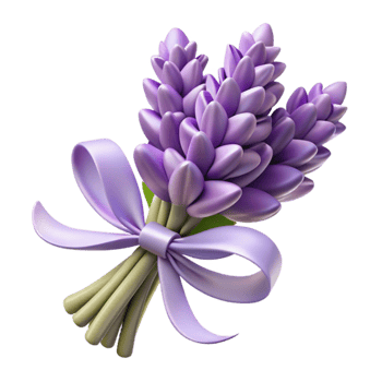 serene rustic 3D Render Lavender Bouquet Illustration high quality png