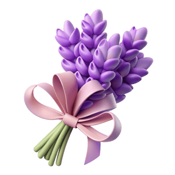 wonderful modern 3D Render Lavender Bouquet Illustration authentic png