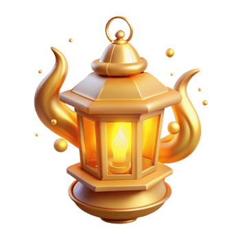 extraordinary traditional Golden 3D Lantern Illustration genuine png