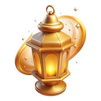 serene vintage Golden Lantern 3D Render professional png