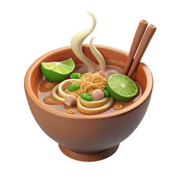 wonderful creative 3D Render Steaming Noodle Soup Illustration high quality png