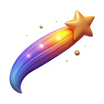 vibrant classic 3D Render Colorful Star Trail authentic png