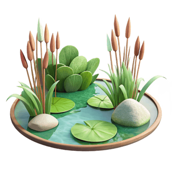 wonderful creative 3D Render of a Serene Pond 4K png