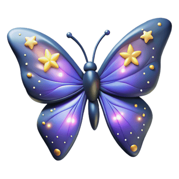 wonderful abstract Glowing Purple Butterfly 3D Render 4K png