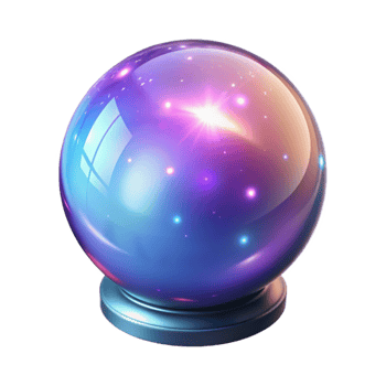 elegant modern Mystic Crystal Ball 3D Render high quality png
