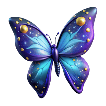 extraordinary modern Cosmic Butterfly 3D Illustration exclusive png