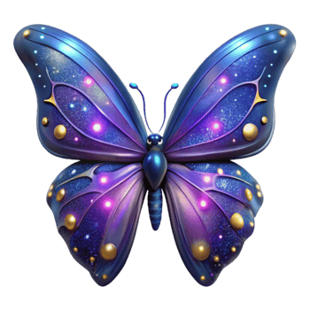 stunning modern Cosmic Butterfly 3D Illustration high resolution png