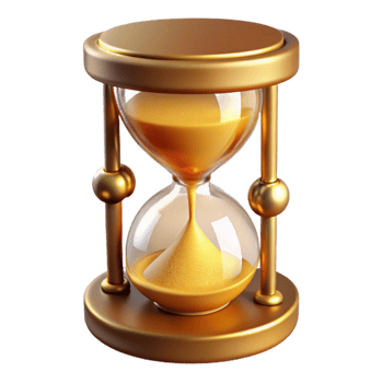 stunning contemporary Golden Hourglass 3D Render authentic png