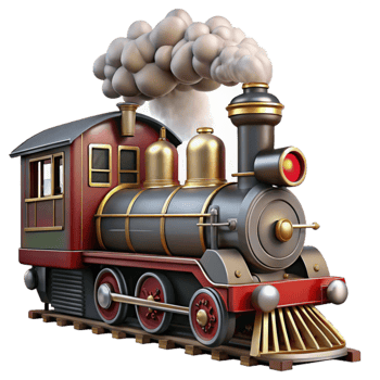 stunning creative Vintage Steam Train 3D Render genuine png