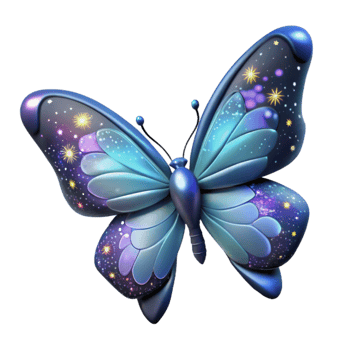 magnificent artistic Celestial Butterfly 3D Render detailed png