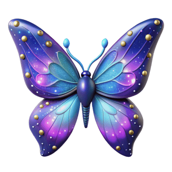 wonderful classic Glimmering Galaxy Butterfly 3D Illustration original png