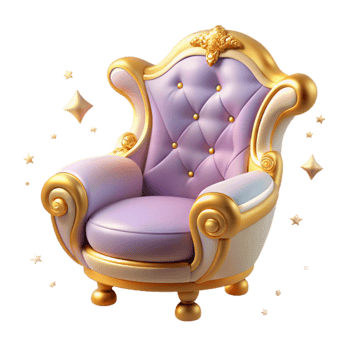 stunning minimalist Lavender Royal Armchair 3D Render high quality png