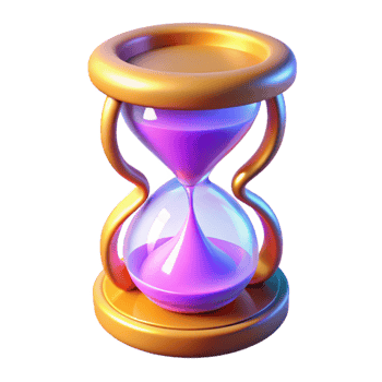 elegant minimalist 3D Render of a Vibrant Hourglass detailed png