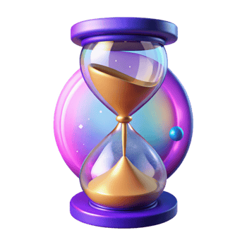 3D Hourglass Illustration Cosmic Sand Timer png