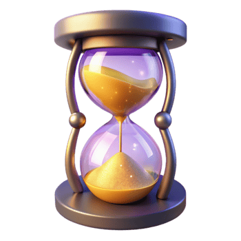 vibrant modern Golden Hourglass 3D Render professional png
