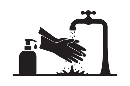 Hand Washing Hygiene Icon with Soap and Water vector