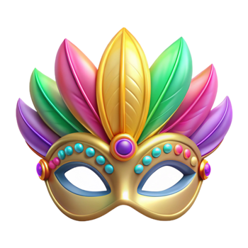 impressive modern Vibrant Carnival Mask 3D Illustration premium png