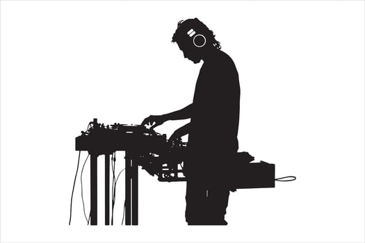Nightclub DJ Mixing Tracks Professional Music Artist vector