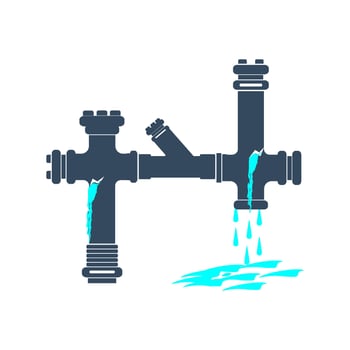 broken water pipe icon vectors