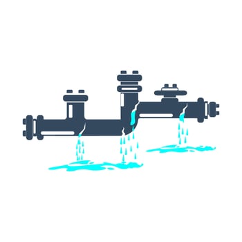 water pipe leak vector