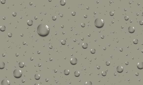 Rain water drops on grey glass surface. wet grey wall. artistic wallpaper. vector