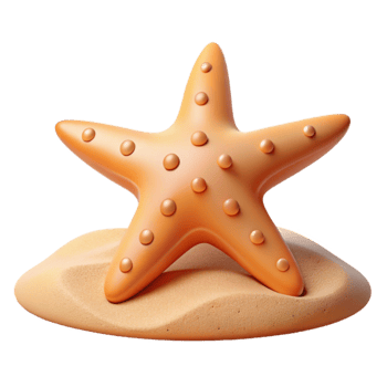 beautiful contemporary 3D Render Starfish on Sand Beach Illustration genuine png