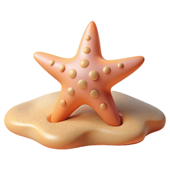 stunning rustic 3D Render Starfish on Sand 4K png