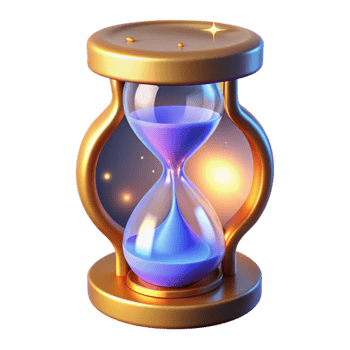 extraordinary modern 3D Render Golden Hourglass Cosmic Sand 4K png