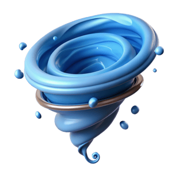 extraordinary vintage Blue Liquid Vortex 3D Render authentic png