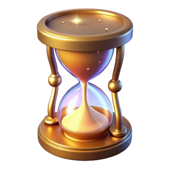 elegant creative Golden Hourglass 3D Render 4K png