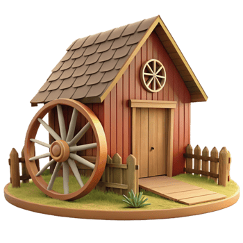 magnificent minimalist Cartoon Farm House 3D Render authentic png
