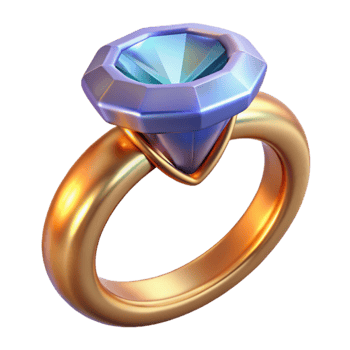 magnificent traditional 3D Render Gold Ring with Gemstone premium png