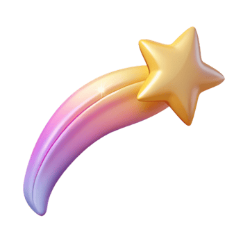 wonderful abstract 3D Render of a Shooting Star 4K png