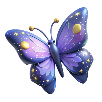impressive artistic Night Sky Butterfly 3D Render 4K png
