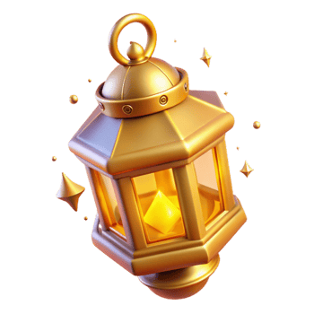 wonderful classic Golden Lantern 3D Render Illustration detailed png